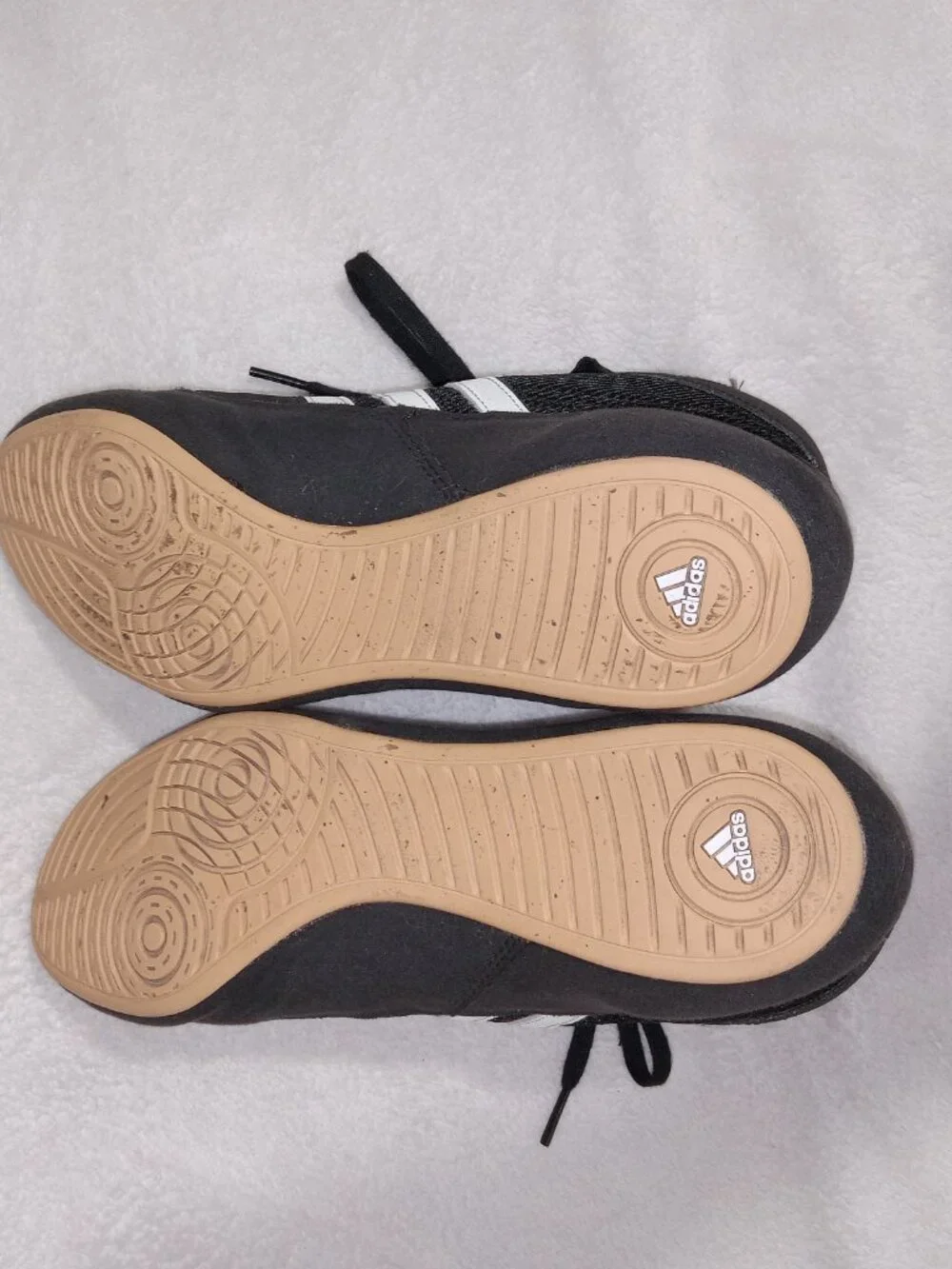 Adidas HVC Wrestling Shoes Men's 9 Black/ Leather Combat Gum Soles